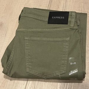 Express green slim pants 32x32